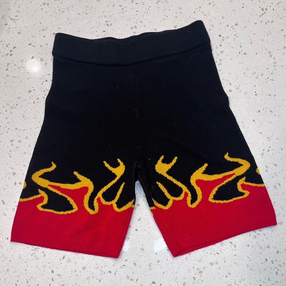 Flame Detail Biker Shorts